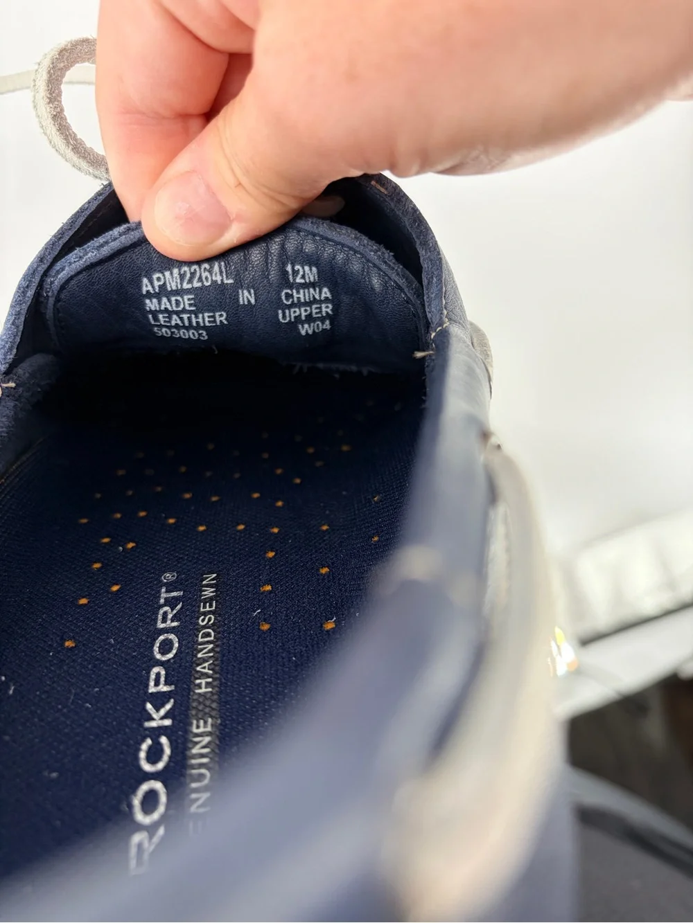 Rockport Men’s Leather Boat Shoes Dock Siders Navy Blue Sz 12M
